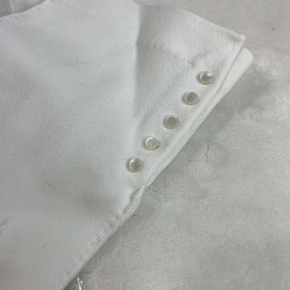 Vintage‎ Women's Van Raalte White Driving Gloves Button Embellished Nylon Formal